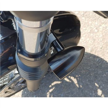 cafe 4 racer - Wrap-Around Fork M10 (10mm) Indicator Turn Signal Bracket Clamps - Pair - 47mm - Black (Bobber) - Motone Triumph Bonneville 