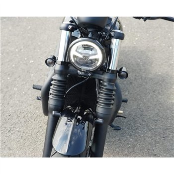 cafe 4 racer - Wrap-Around Fork M10 (10mm) Indicator Turn Signal Bracket Clamps - Pair - 47mm - Black (Bobber) - Motone Triumph Bonneville 