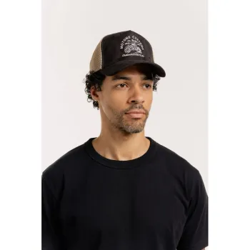 cafe 4 racer - Motone GARAGEGOALS Trucker Cap - Black Suede - Garage Bobber Graphic - Motone Caps 