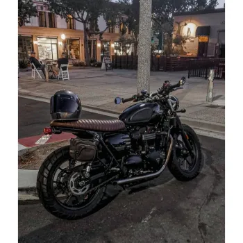 cafe 4 racer - The Viper - Nízky profil úzky rebrovaný sedák - Tabakovo hnedý - Motone Triumph Bonneville 