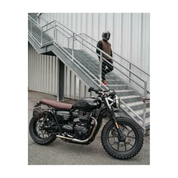 cafe 4 racer - The Viper - Nízky profil úzky rebrovaný sedák - Tabakovo hnedý - Motone Triumph Bonneville 