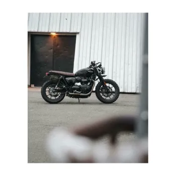cafe 4 racer - The Viper - Nízky profil úzky rebrovaný sedák - Tabakovo hnedý - Motone Triumph Bonneville 