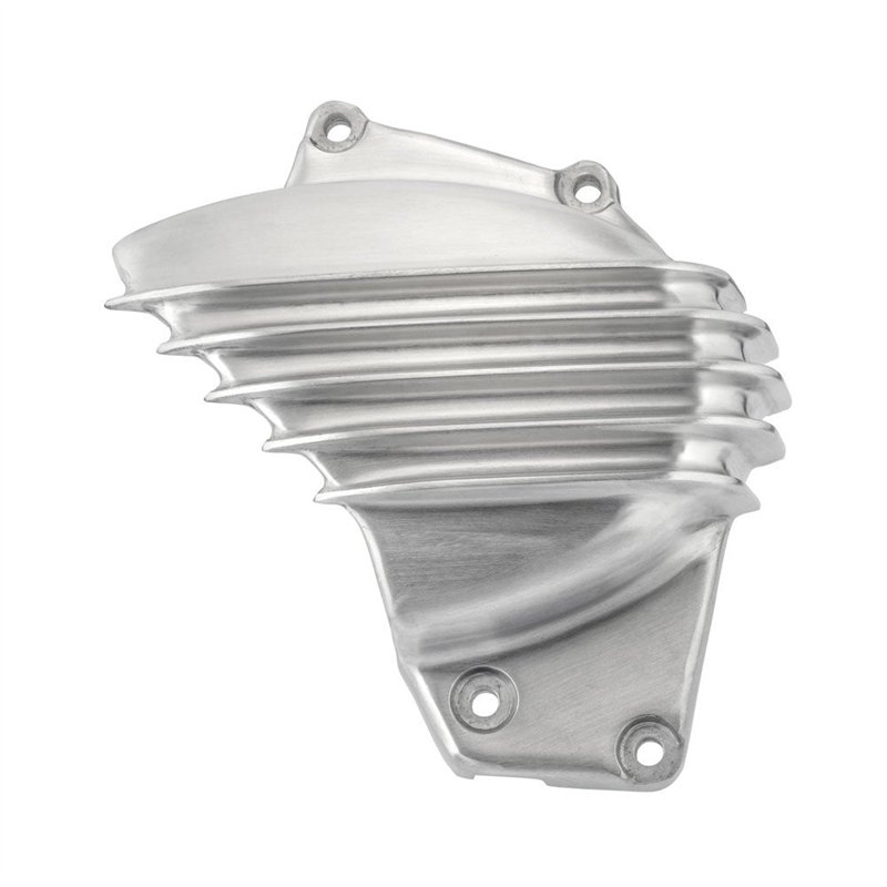 cafe 4 racer - Streamliner Sprocket Cover - Ribbed - Brushed Finish - LC - Street Twin/T100/T120 - Motone Triumph Bonneville 