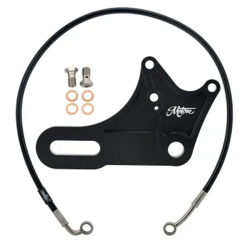 cafe 4 racer - TRILINE Indicator/Turn Signal Ribbed Brackets - Top Shock Mount - Brushed - Motone Triumph Bonneville 