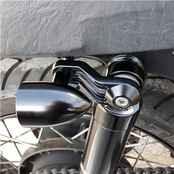 cafe 4 racer - TRILINE Držiaky smeroviek/ukazovateľov so žliabkami - horný držiak tlmiča - brúsené - Motone Triumph Bonneville 