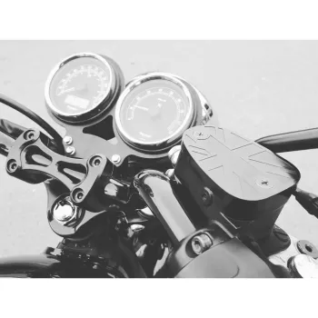 cafe 4 racer - Lay Flat Dash - Guage - Speedo/Tacho Clock Mount Bracket - VDO - Motone Triumph Bonneville 
