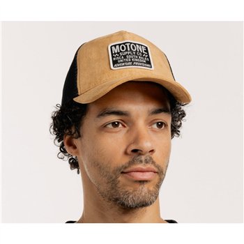 cafe 4 racer - Motone SANDDUNE  Trucker Cap - Sand Suede Custom Patch - Motone Caps 