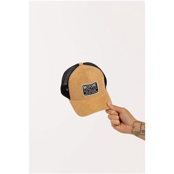 cafe 4 racer - Motone SANDDUNE  Trucker Cap - Sand Suede Custom Patch - Motone Caps 