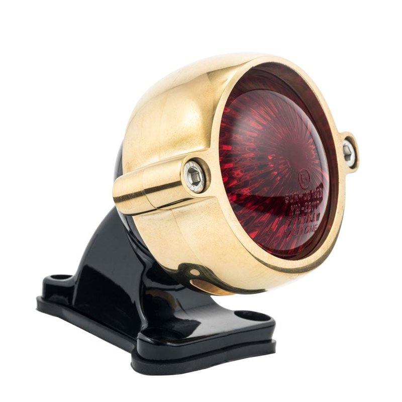 cafe 4 racer - Eldorado Tail Light + Fender Mount Kit - Brass Light/Black Bracket - Motone LED Rear lights 