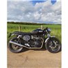 cafe 4 racer - High-Tail Mudguard - Predrilled for Motone Fender Mount Light Kits - Brushed- AC - Motone Triumph Bonneville 