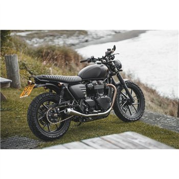 cafe 4 racer - Tanto Chain Guard - Wrinkle Black Finish - Motone Triumph Bonneville 