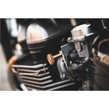 cafe 4 racer - Knurled Choke Knob - Brass - Motone Triumph Bonneville 
