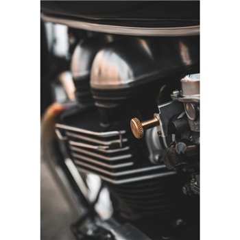 cafe 4 racer - Knurled Choke Knob - Brass - Motone Triumph Bonneville 