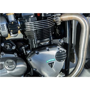 cafe 4 racer - Points ACG Cover/Badge - Ribbed - Black - Motone Triumph Bonneville 