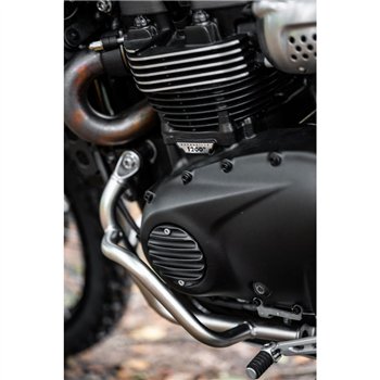 cafe 4 racer - Odznak spojky - žebrovaný - černý - Motone Triumph Bonneville 