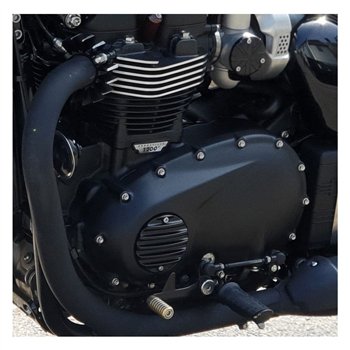 cafe 4 racer - Odznak spojky - rebrovaný - čierny - Motone Triumph Bonneville 
