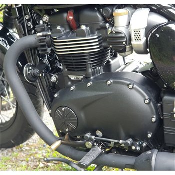 cafe 4 racer - Odznak spojky - Union Jack - Černý - Motone Triumph Bonneville 