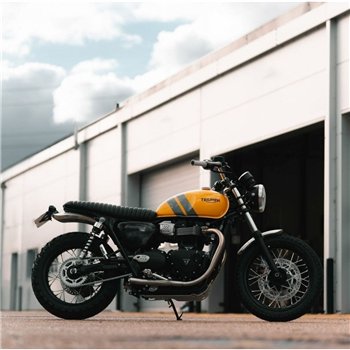 cafe 4 racer - Shorty - Predný blatník - Brúsený hliník - LC Bikes - Motone Triumph Bonneville 