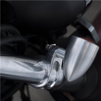 cafe 4 racer - The Clampits - 41mm - Držáky blinkrů/ukazatelů směru na vidlici - LEŠTĚNÉ - Motone Triumph Bonneville 