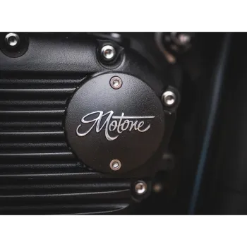 cafe 4 racer - The Viper- Low Profile Skinny Ribbed Seat - Tobacco Brown - Motone Triumph Bonneville 