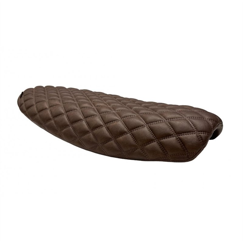 cafe 4 racer - The Blackadder - Low Profile Skinny Diamond Stitch Seat - Tobacco Brown - Motone Triumph Bonneville 