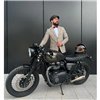 cafe 4 racer - The Blackadder - Nízky profil úzky diamantový prešívaný sedák - Čierny - Motone Triumph Bonneville 
