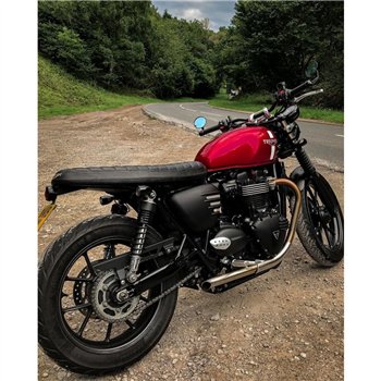 cafe 4 racer - Street Twin - Žebrované bočné panely - Matná čierna - Motone Triumph Bonneville 