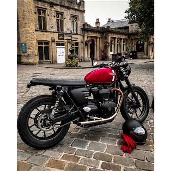 cafe 4 racer - Street Twin - Ribbed Side Panels - Matte Black - Motone Triumph Bonneville 