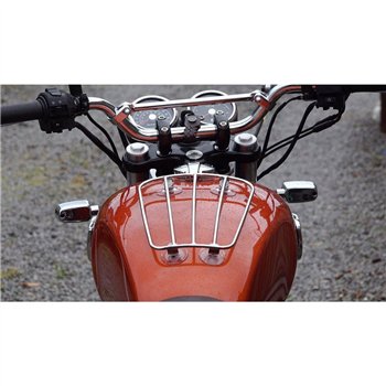 cafe 4 racer - Aero Parcel Rack - Stainless Steel - Universal Tank Rack - Polished - Motone Triumph Bonneville 