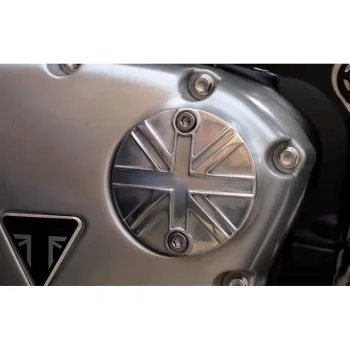 cafe 4 racer - Points ACG Cover/Badge - Union Jack - Polish - Motone Triumph Bonneville 