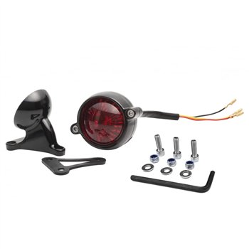 cafe 4 racer - Eldorado Tail Light + Fender Mount Kit - Black - Motone LED Rear lights 