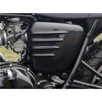 cafe 4 racer - Rychloupínací hliníkové šrouby bočního panelu - černé - Motone Triumph Bonneville 