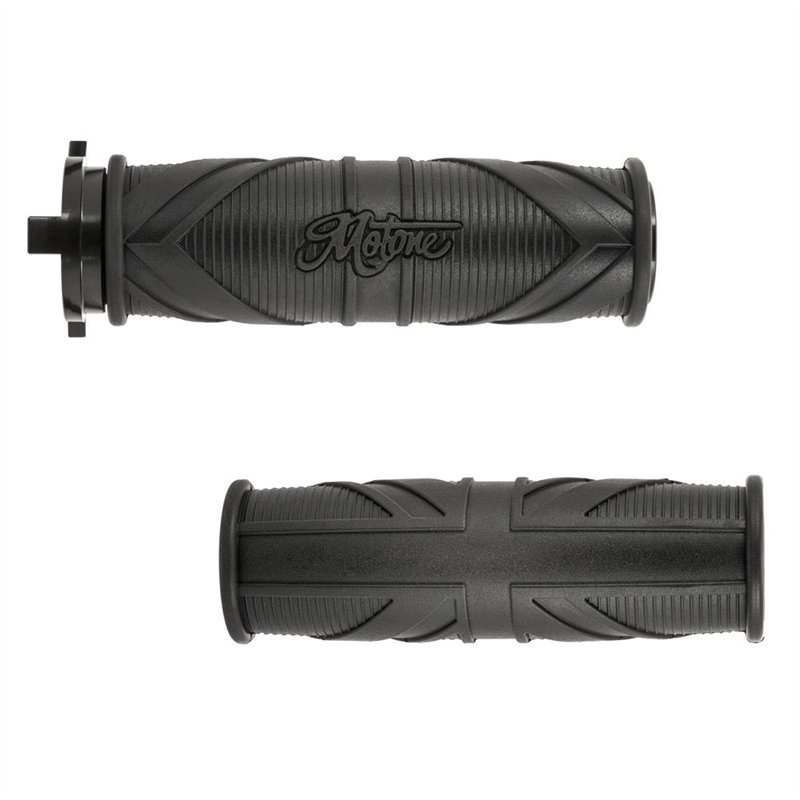 cafe 4 racer - PATRIOT Grips - Union Jack - 22mm Handlebar Models - BLACK - Motone Triumph Bonneville 