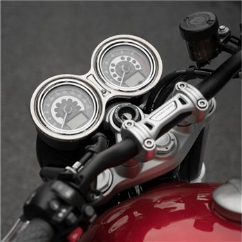 cafe 4 racer - The Speed Cuff - Kryt tachometru - T120/T100/Speed Twin/Thruxton - LEŠTĚNÝ - Motone Triumph Bonneville 
