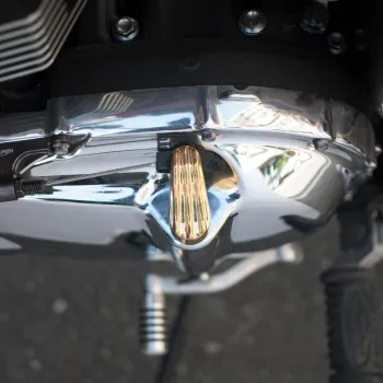 cafe 4 racer - Talon - Ribbed Clutch Lifter Cover - BRASS - Motone Triumph Bonneville 