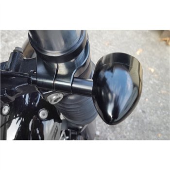 cafe 4 racer - Wrap-Around Fork M10 (10mm) Indicator Turn Signal Bracket Clamps - Pair - 39mm - Black - Motone CNC aluminum housing & brackets 