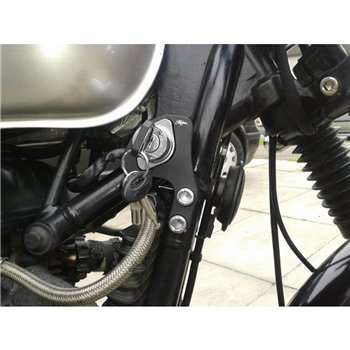 cafe 4 racer - RHS Ignition Relocation Bracket - BLACK - Motone Triumph Bonneville 