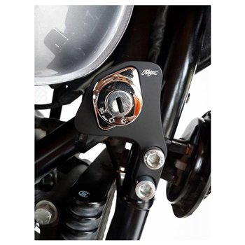 cafe 4 racer - RHS Ignition Relocation Bracket - BLACK - Motone Triumph Bonneville 