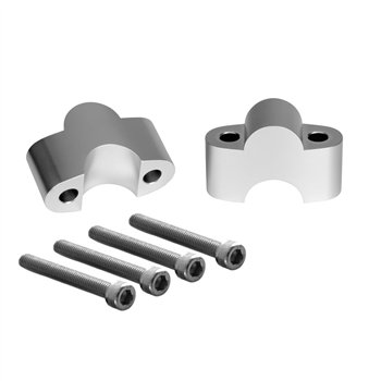 cafe 4 racer - Handlebar Riser Inserts - One Inch Rise - For One Inch Bars - Clear/Silver - Motone Triumph Bonneville 