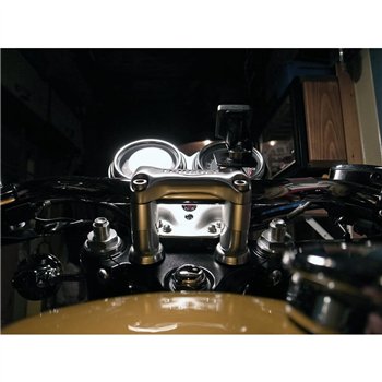 cafe 4 racer - Handlebar Riser Inserts - One Inch Rise - For One Inch Bars - Clear/Silver - Motone Triumph Bonneville 
