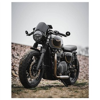 cafe 4 racer - Microblade hliníkový kryt černý eloxovaný povrch - Motone Triumph Bonneville 