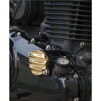 cafe 4 racer - Honda CB350 Engine Oil Cover - Ribbed - BRASS - Motone HONDA CB650R 
