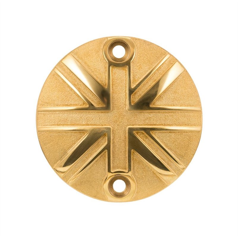 cafe 4 racer - Points ACG Cover/Badge - Union Jack - Solid Brass - Motone Triumph Bonneville 