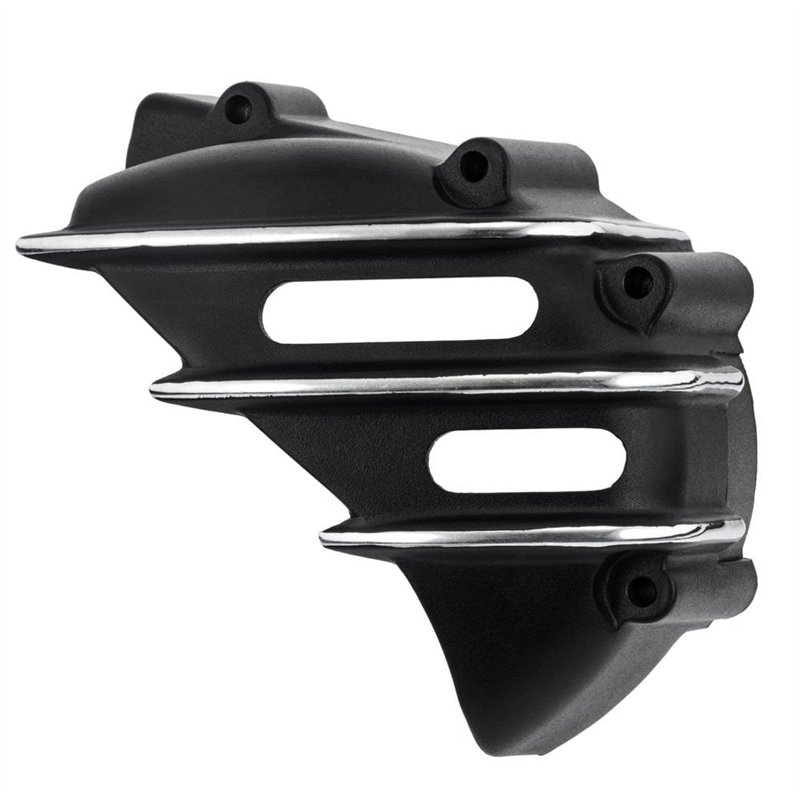 cafe 4 racer - Speedster Sprocket Cover - Ribbed - Black with Contrast Polished Fins - AC - Motone Triumph Bonneville 