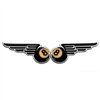 cafe 4 racer - Winged 8-Ball Fuel Tank/Side Panel Emblems - Billet - Motone Billet Emblems Stickers Logos 
