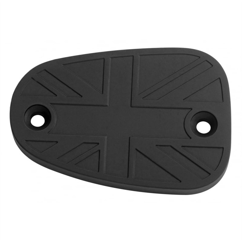 cafe 4 racer - Billet Disc Brake Oil Reservoir Master Cylinder Cap - Union Jack - Black - Motone Triumph Bonneville 