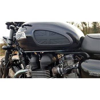 cafe 4 racer - LHS Ignition Relocation Bracket - BLACK - Motone Triumph Bonneville 
