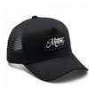 cafe 4 racer - ID-PATCH Trucker Cap - Curved Peak - Black Cotton - White on Black Logo Patch - Motone Caps 