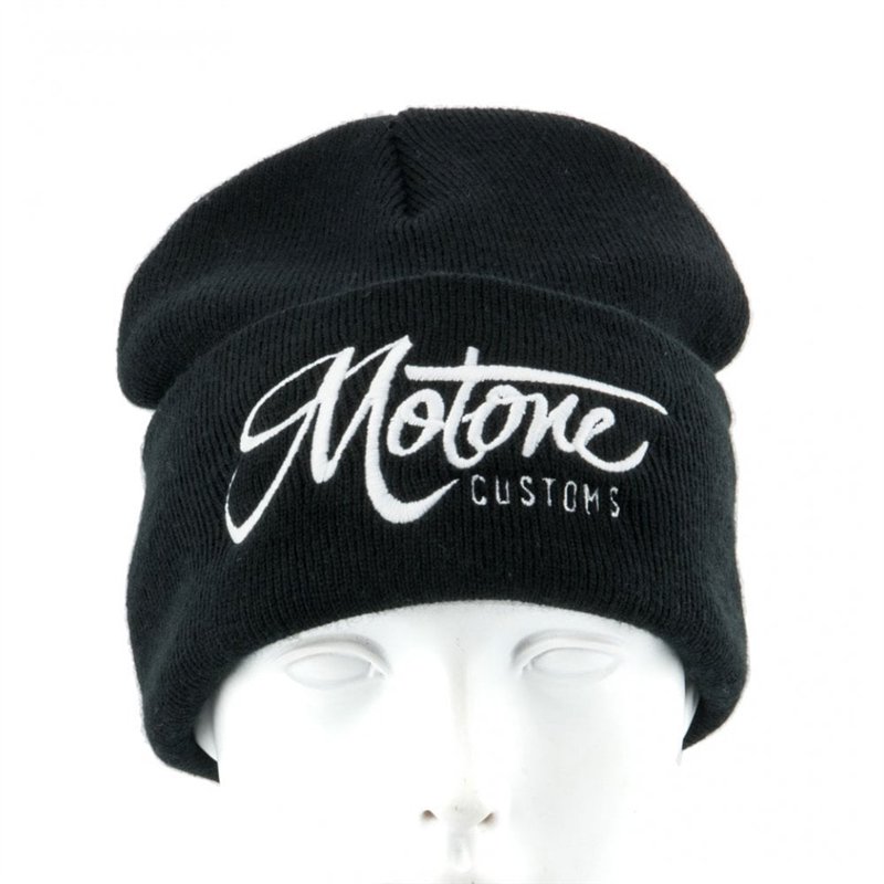 cafe 4 racer - Čiapka - Čierna - Vyšívané logo Motone v bielej - Motone Zimné čiapky 