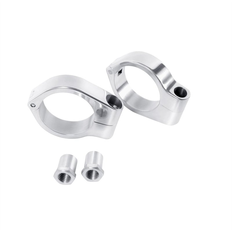 cafe 4 racer - Wrap-Around Fork M10 (10mm) Indicator Turn Signal Bracket Clamps - Pair - 41mm - Polished - Motone Triumph Bonneville 